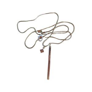 Silver Tone 16" Snake Chain w/ Cube & Rectangle Embellishments